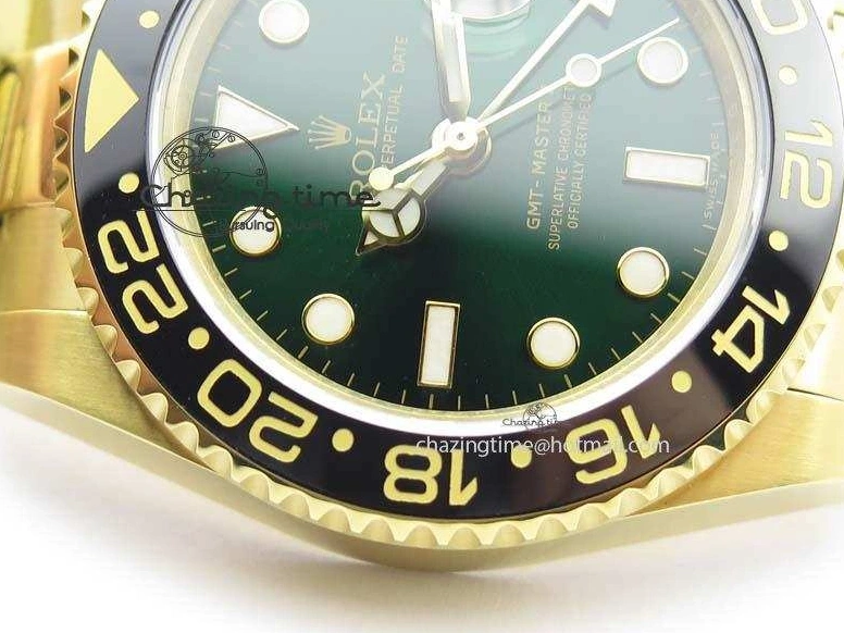 GMT-Master Bezel On Bracelet YG II Bp-Maker Green Ceramic YG A3186 116718LN Dial 1002